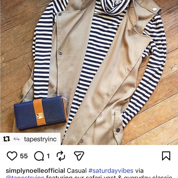 Simply Noelle Taupe Sleeveless flowy Vest - Picture 3 of 3